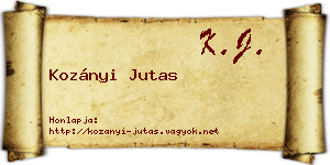 Kozányi Jutas névjegykártya